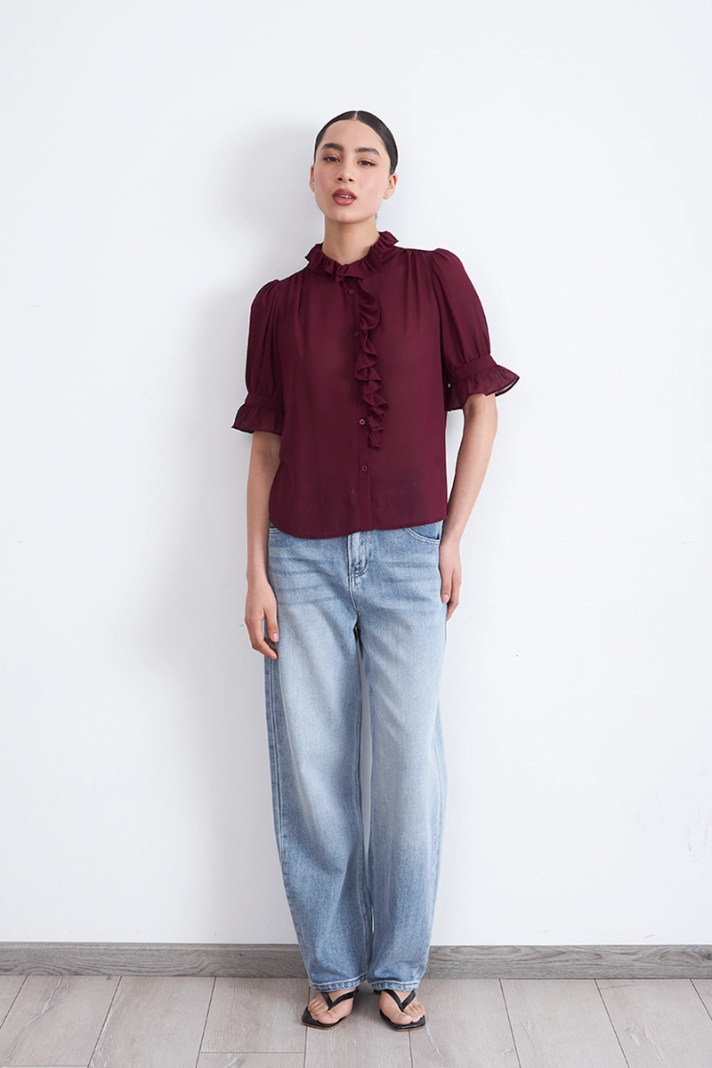 BLUSA VUELOS FRONTALES BURDEO MUJER NICOPOLY - 2