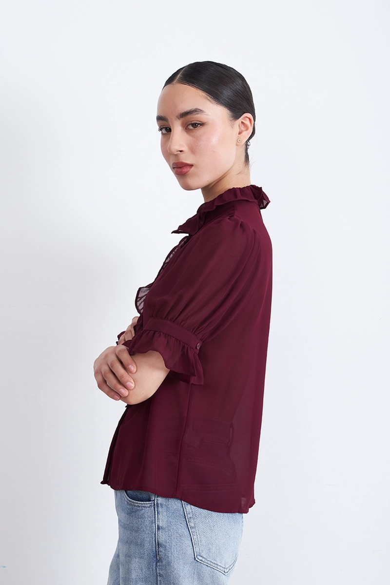 BLUSA VUELOS FRONTALES BURDEO MUJER NICOPOLY - 3