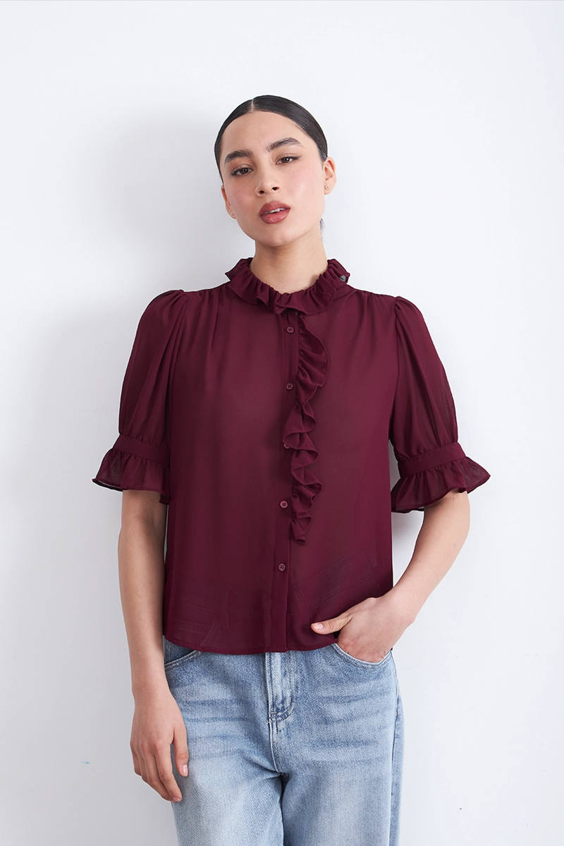 BLUSA VUELOS FRONTALES BURDEO MUJER NICOPOLY - 6