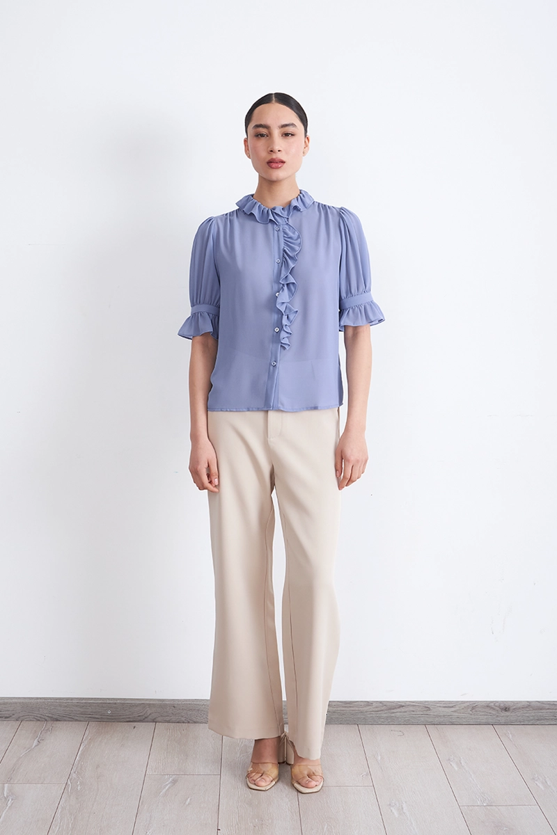 BLUSA VUELOS FRONTALES CELESTE MUJER NICOPOLY - 2