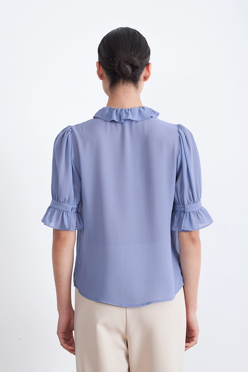 BLUSA VUELOS FRONTALES CELESTE MUJER NICOPOLY - 4