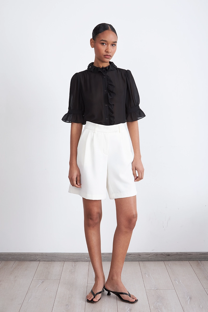BLUSA VUELOS FRONTALES NEGRO MUJER NICOPOLY - 2