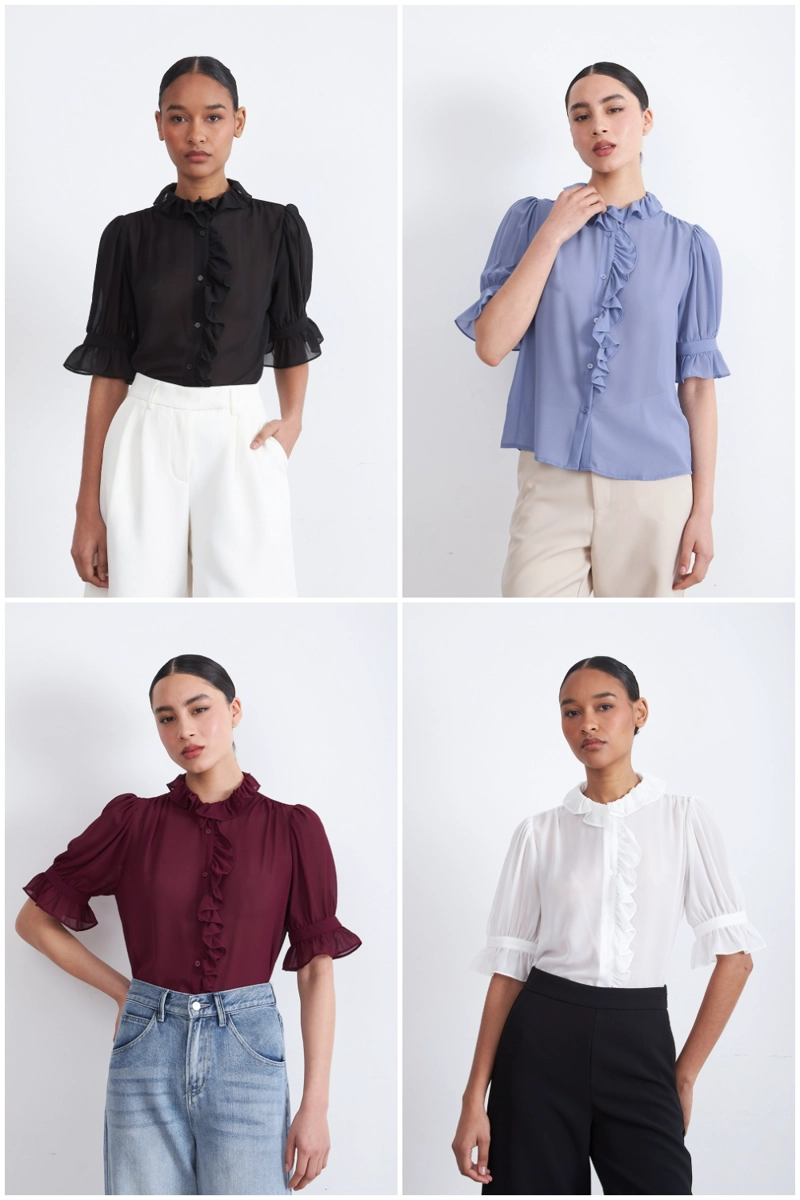 BLUSA VUELOS FRONTALES NEGRO MUJER NICOPOLY - 5