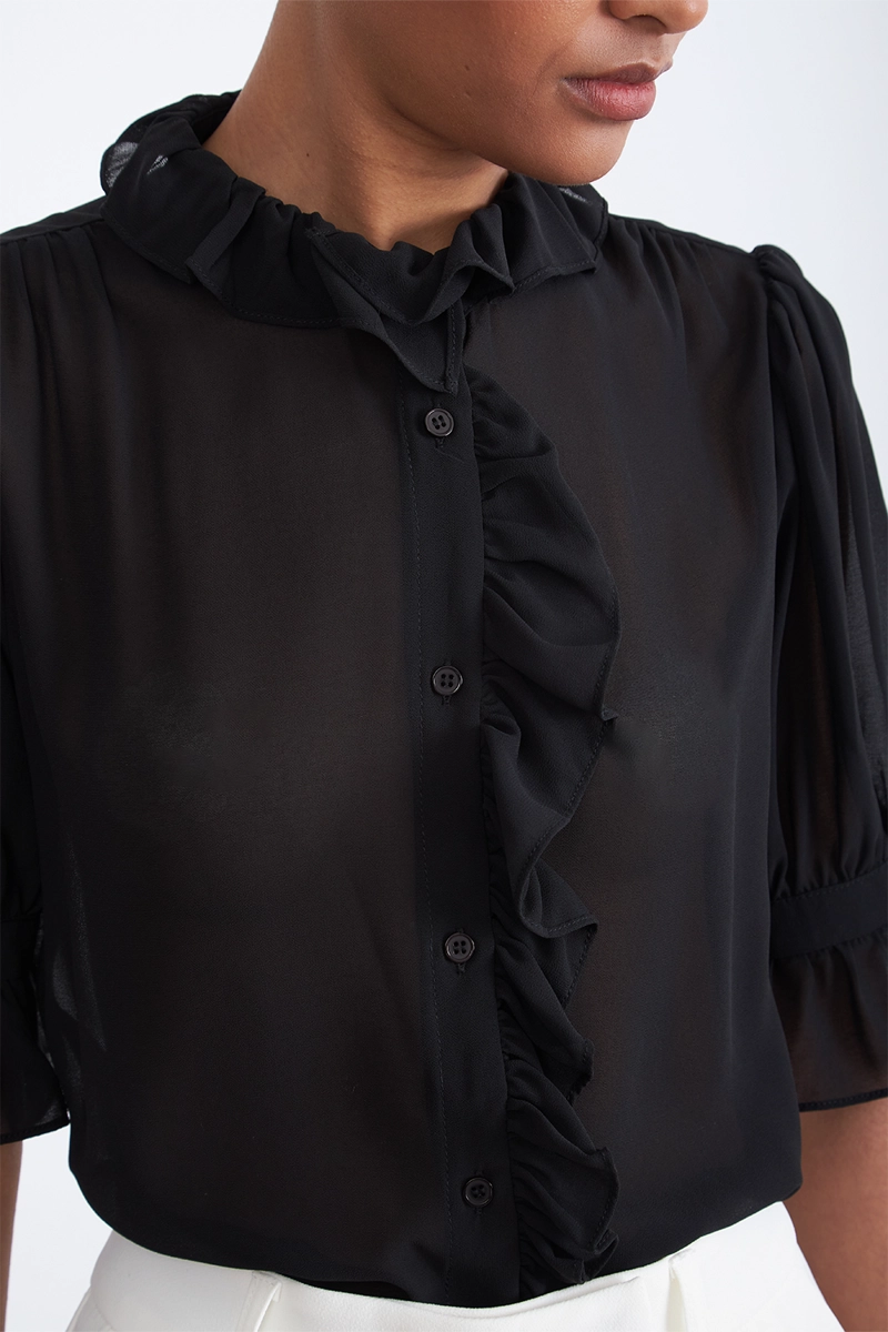 BLUSA VUELOS FRONTALES NEGRO MUJER NICOPOLY - 7
