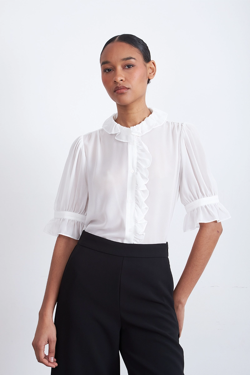 BLUSA VUELOS FRONTALES BLANCO MUJER NICOPOLY - 1