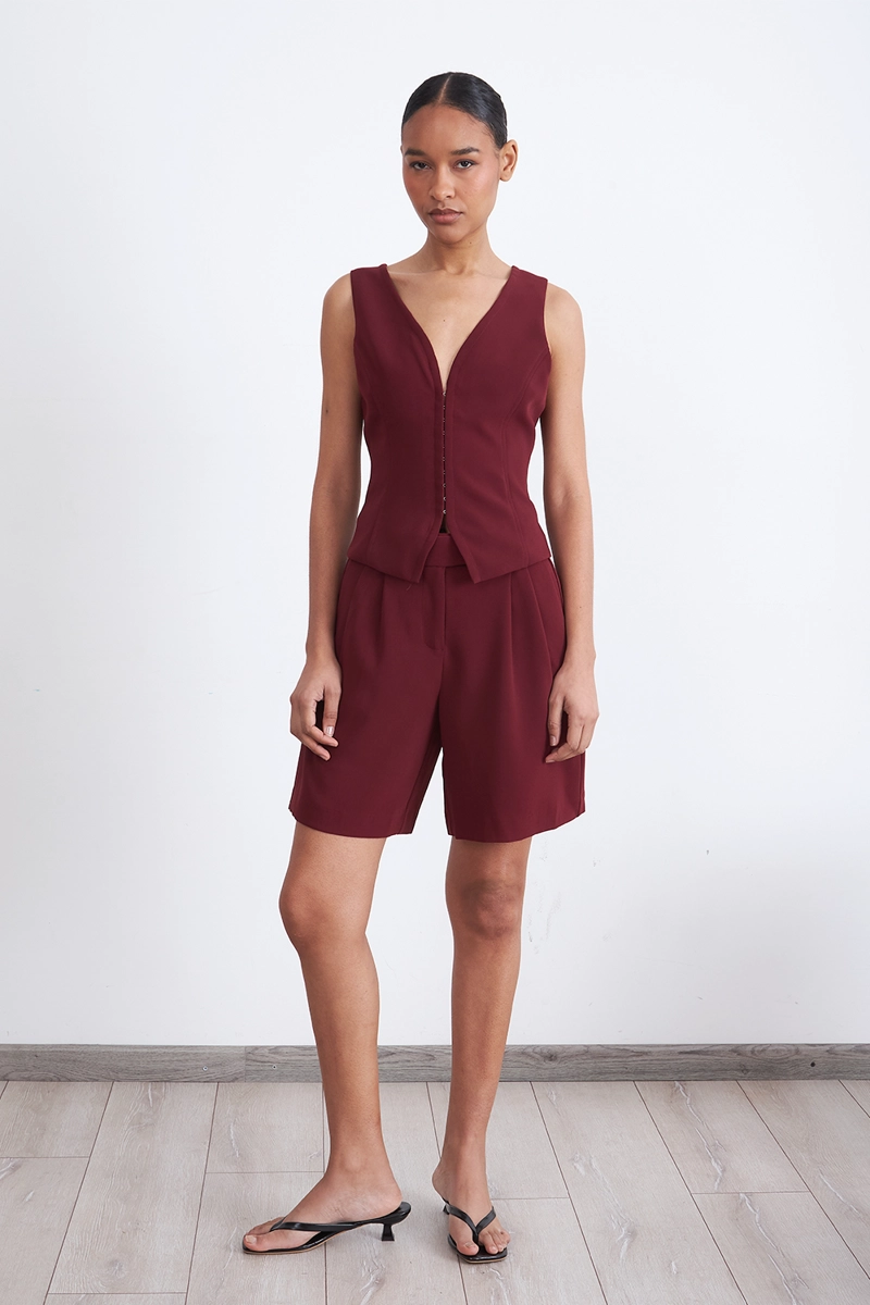 GILET ESCOTE EN V PROFUNDO BURDEO MUJER NICOPOLY - 2