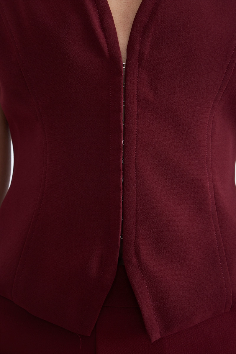 GILET ESCOTE EN V PROFUNDO BURDEO MUJER NICOPOLY - 7