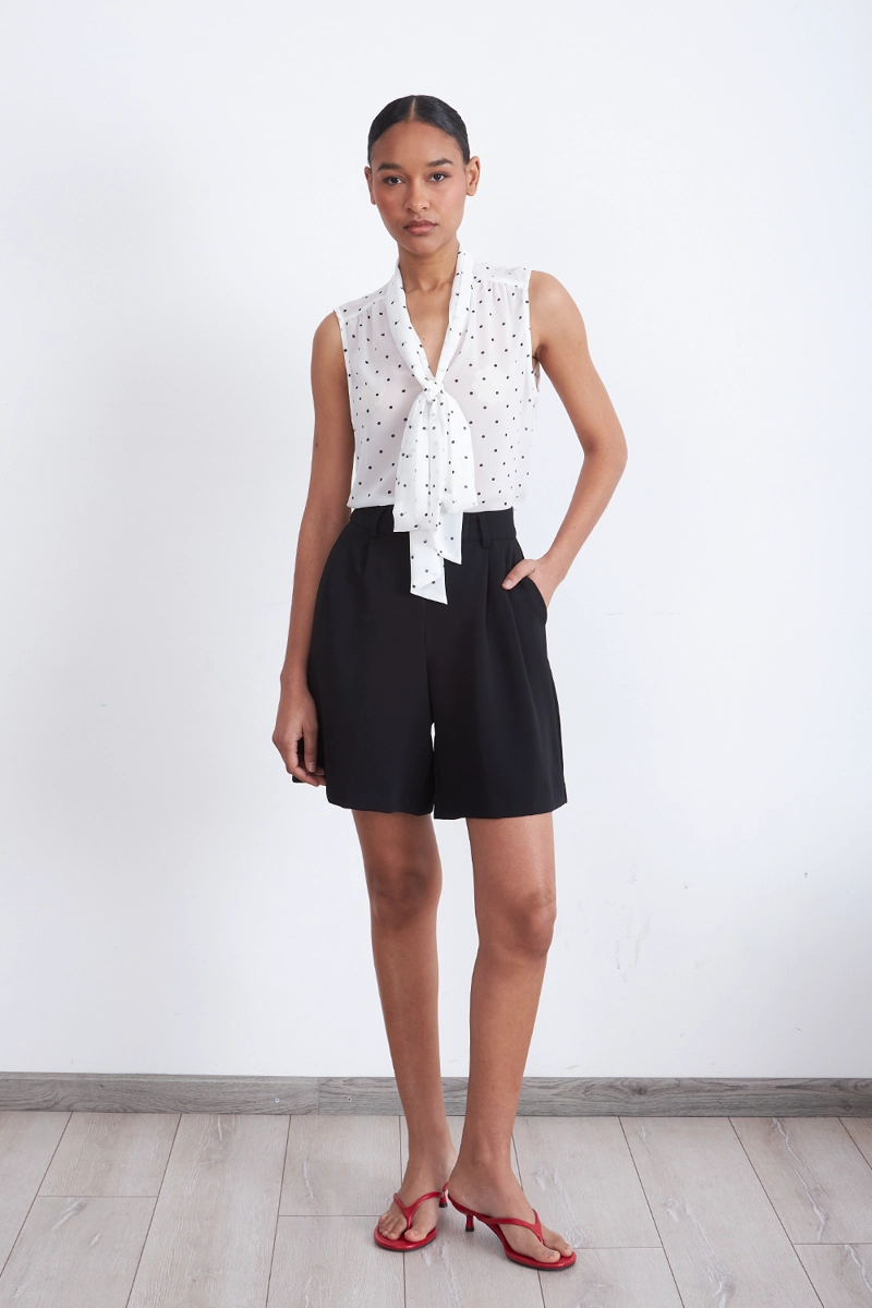 SHORT BERMUDA SASTRERO NEGRO MUJER NICOPOLY - 2