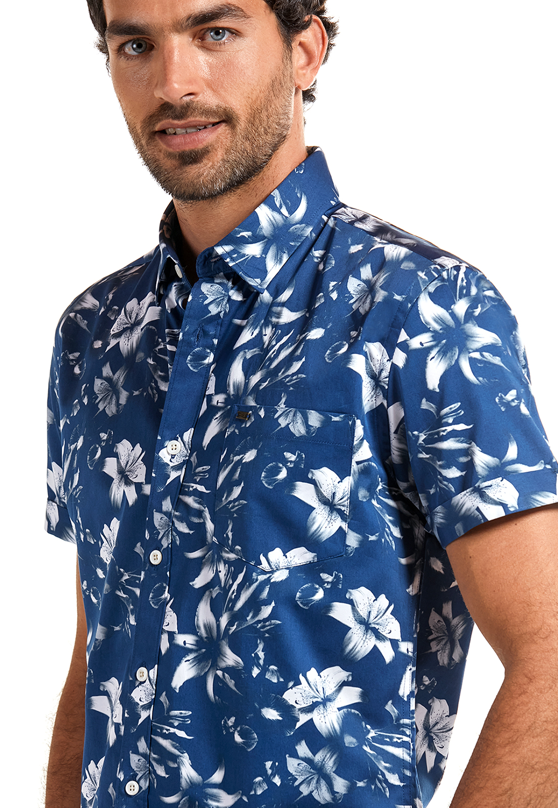 CAMISA MANGA CORTA ESTAMPADA ODESSA BLUE - 4