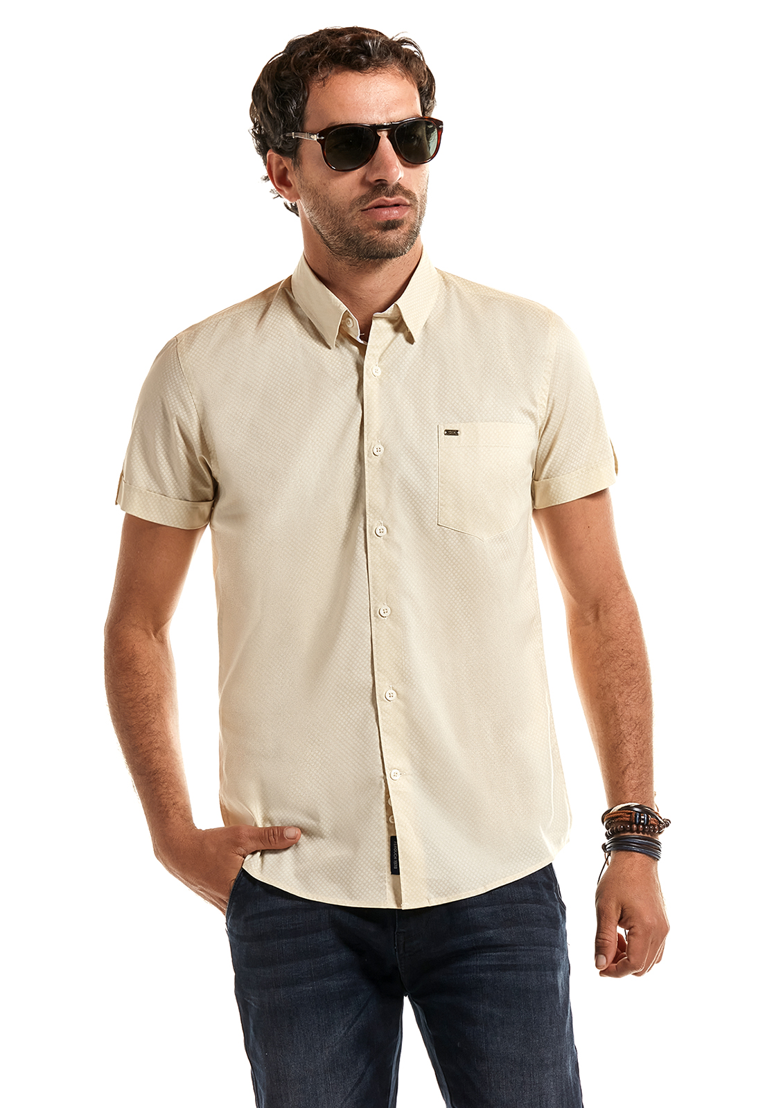 CAMISA MANGA CORTA ESTAMPADA ASTORIA BLUE - 1