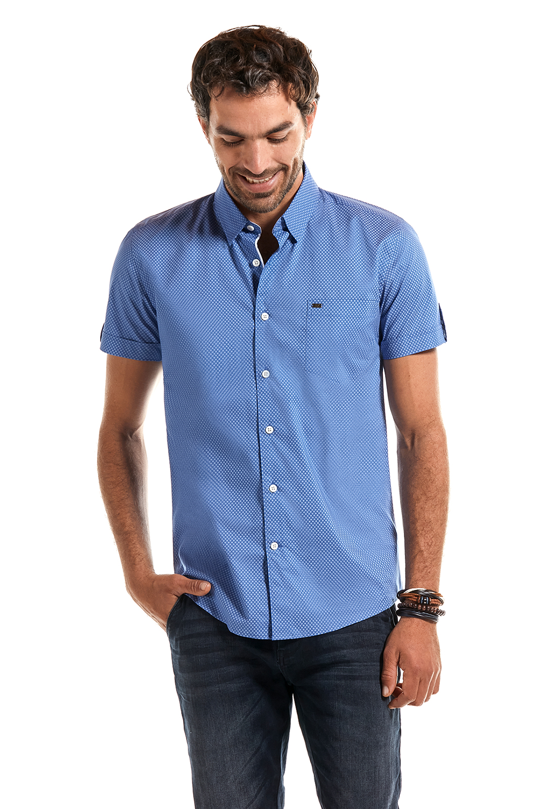 Ripley - CAMISA MANGA CORTA ESTAMPADA ASTORIA BLUE