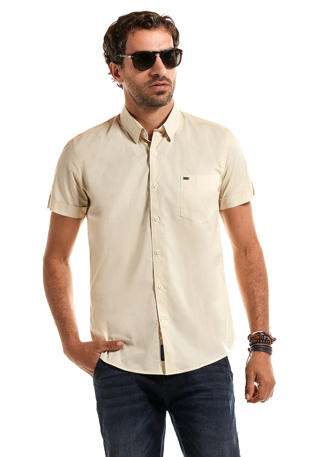 CAMISA MANGA CORTA ESTAMPADA ASTORIA BLUE - 1