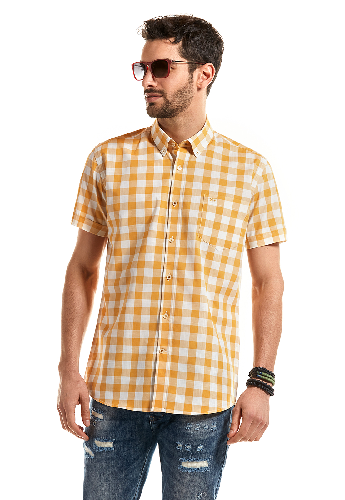 CAMISA MANGA CORTA CHECKERED KANSAS DK. SKY - 1