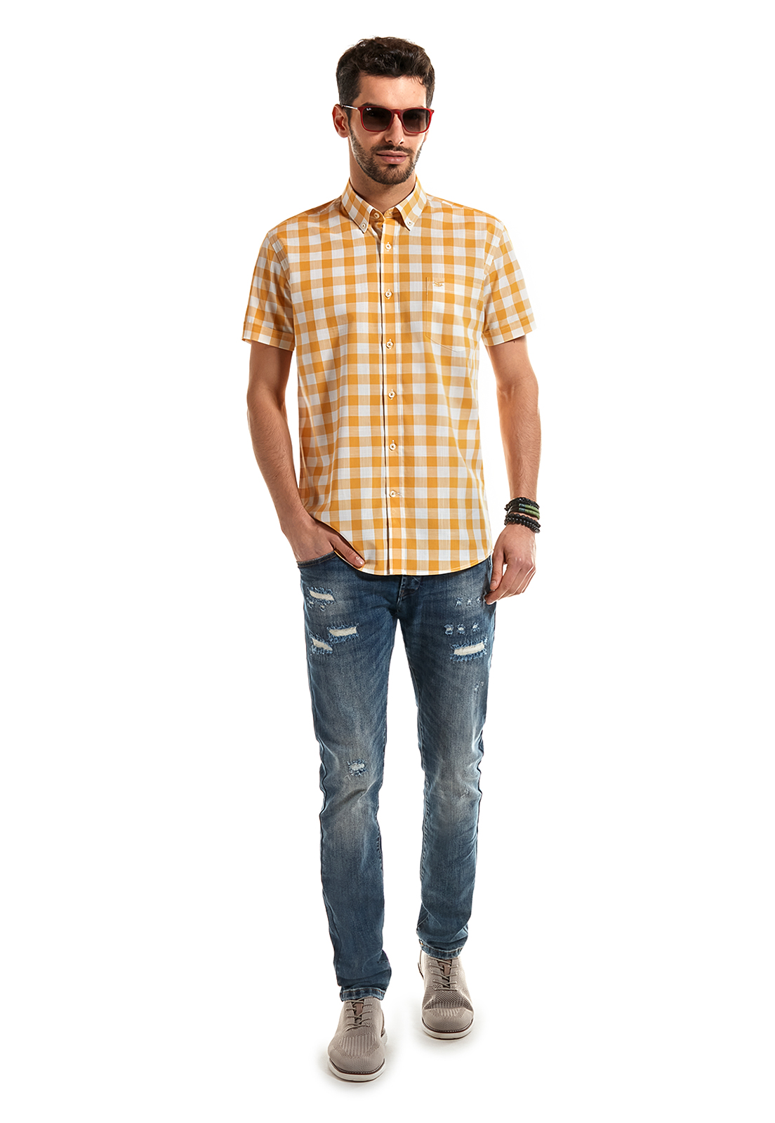 CAMISA MANGA CORTA CHECKERED KANSAS DK. SKY - 2