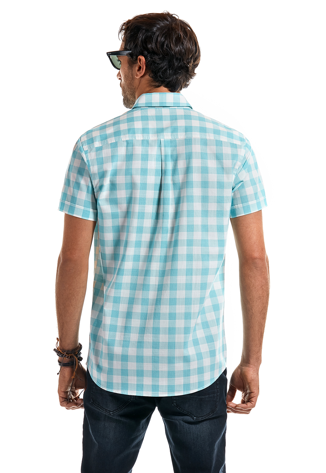 CAMISA MANGA CORTA CHECKERED KANSAS DK. SKY - 3