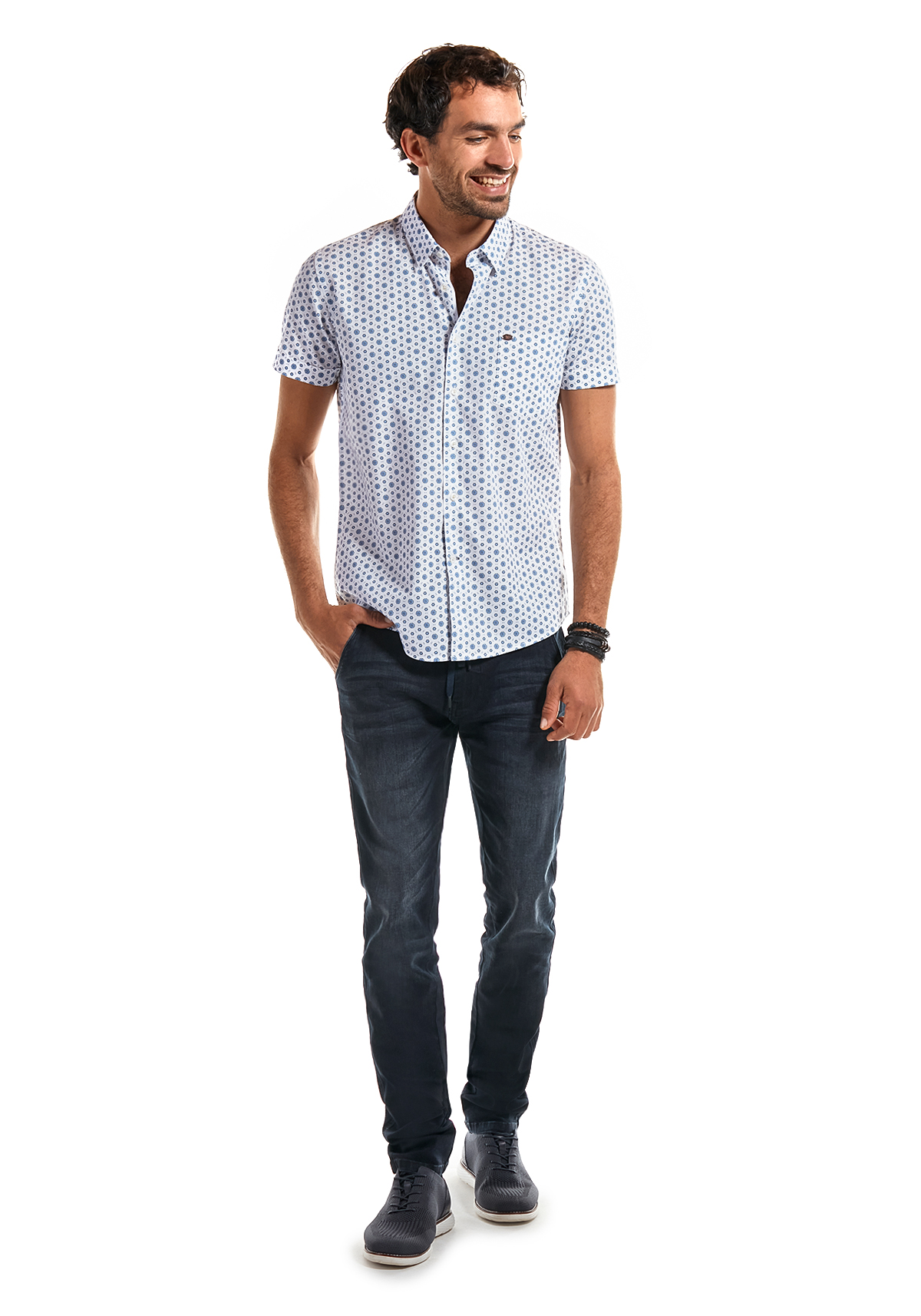 CAMISA MANGA CORTA ESTAMPADA AUSTIN WHITE - 2