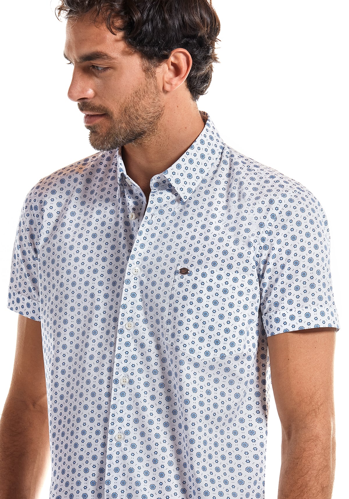 CAMISA MANGA CORTA ESTAMPADA AUSTIN WHITE - 4