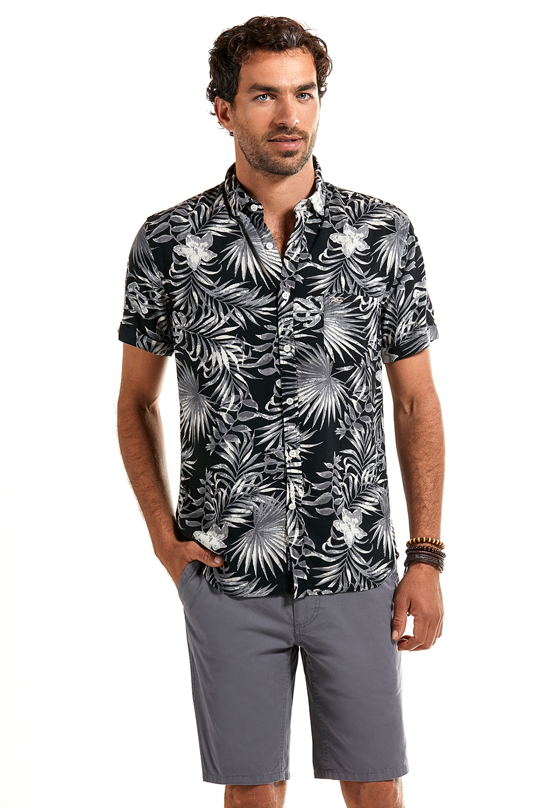CAMISA MANGA CORTA ESTAMPADA CHICAGO BLACK - 1