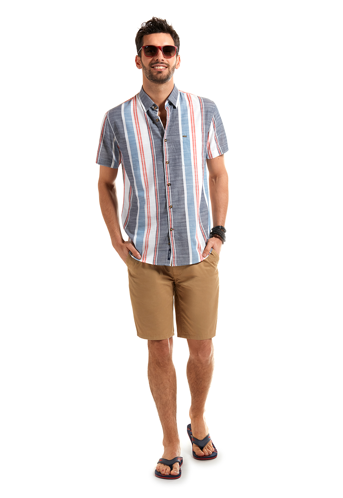 CAMISA MANGA CORTA RAYAS MICHIGAN TURQUOISE TP - 2