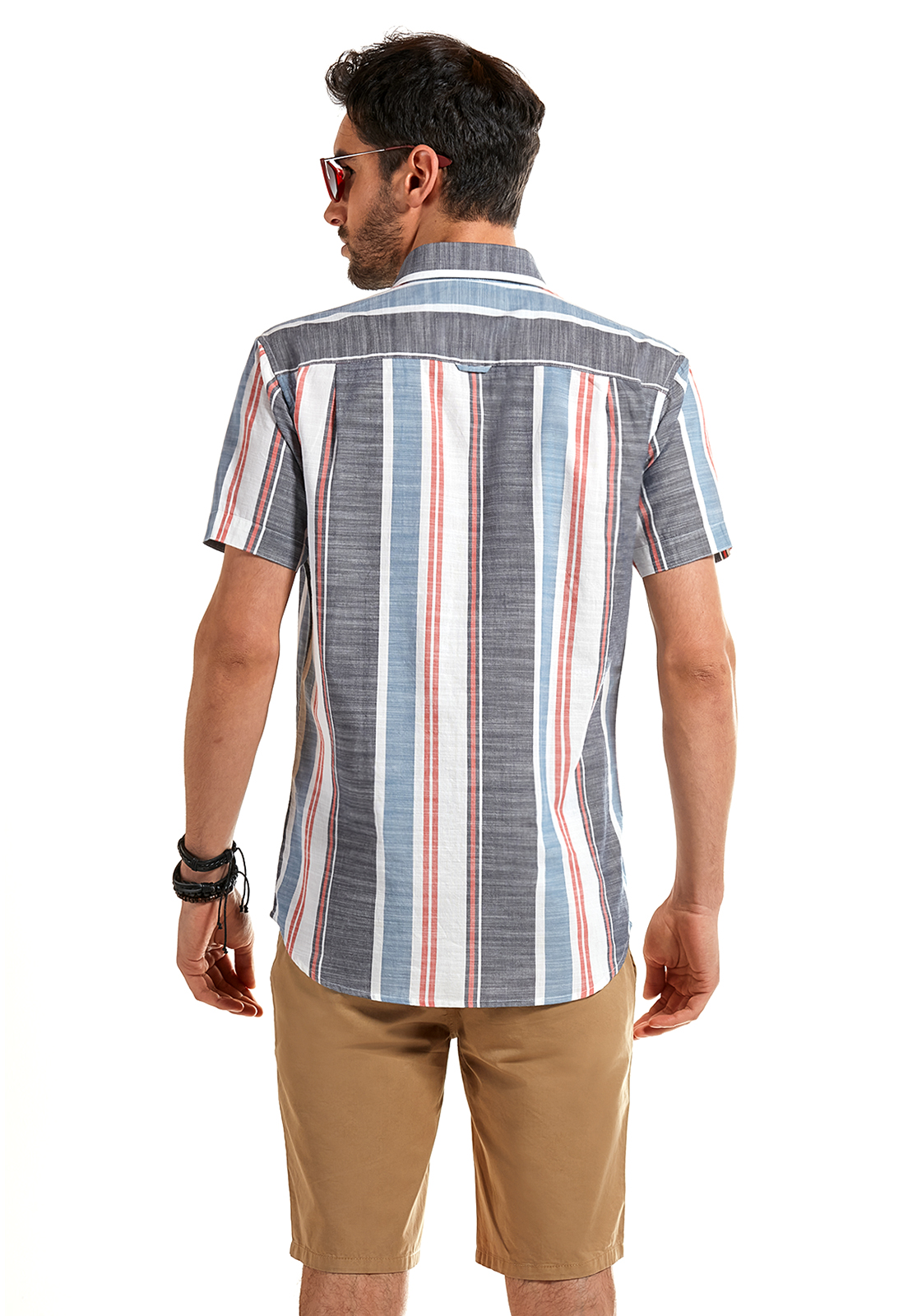 CAMISA MANGA CORTA RAYAS MICHIGAN TURQUOISE TP - 3