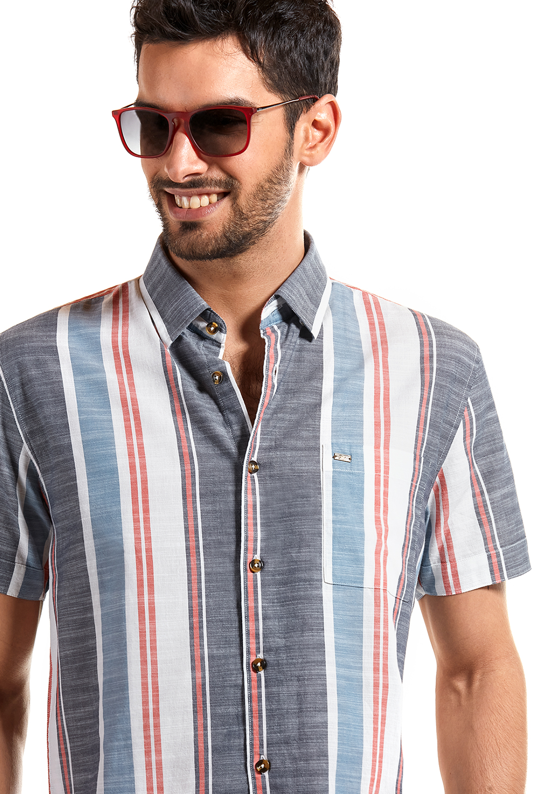 CAMISA MANGA CORTA RAYAS MICHIGAN TURQUOISE TP - 4