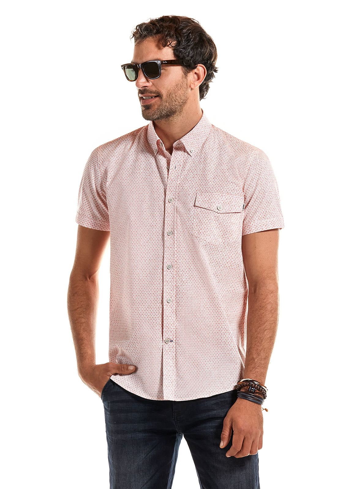 CAMISA MANGA CORTA LOS ÁNGELES BLUE - 1