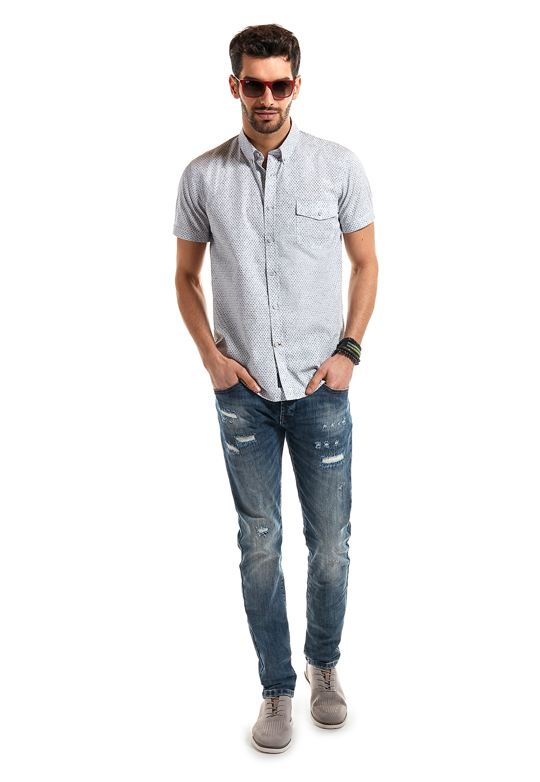 CAMISA MANGA CORTA LOS ÁNGELES BLUE - 2