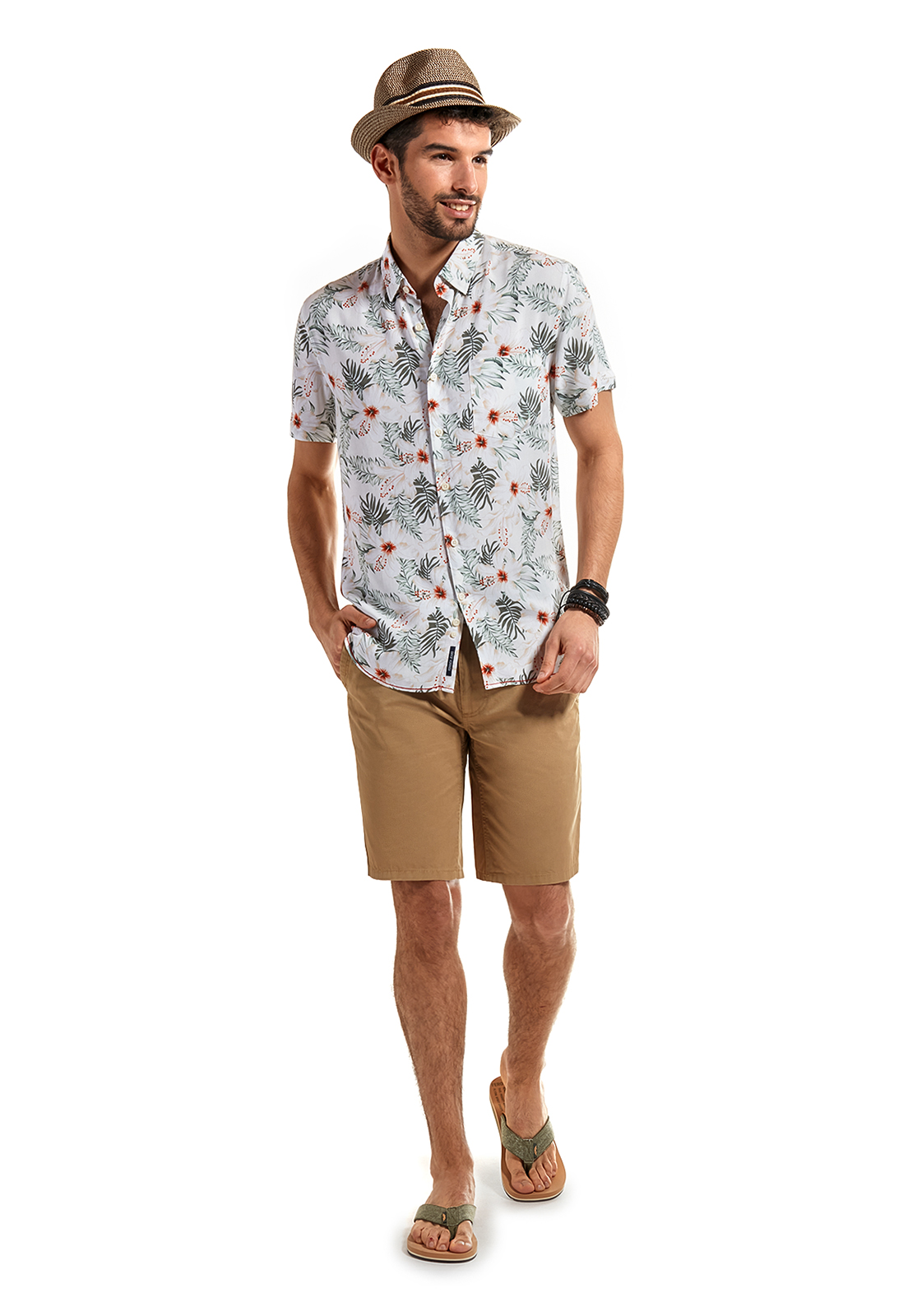 CAMISA MANGA CORTA ESTAMPADA ANDERSON CORAL - 2