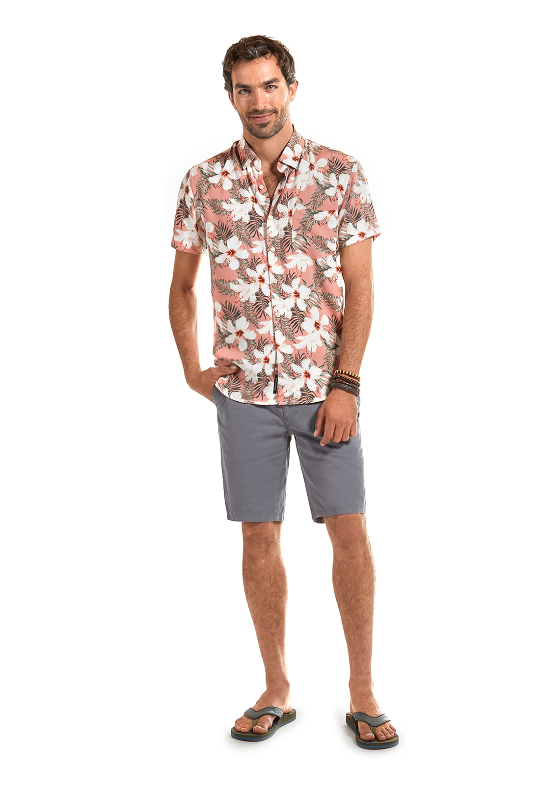 CAMISA MANGA CORTA ESTAMPADA ANDERSON CORAL - 2