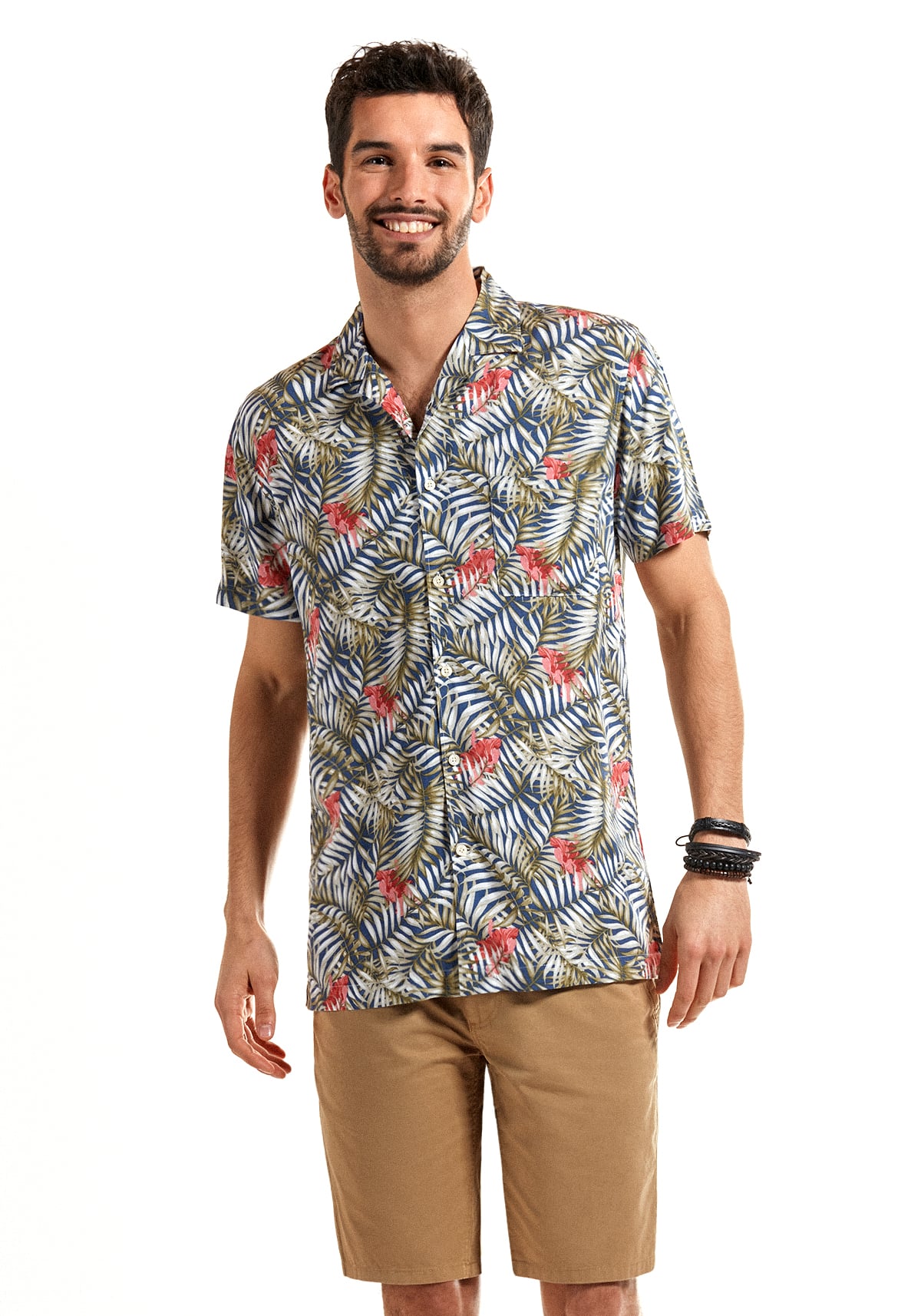 CAMISA MANGA CORTA ESTAMPADA NEW YERSEY CORAL TP - 1
