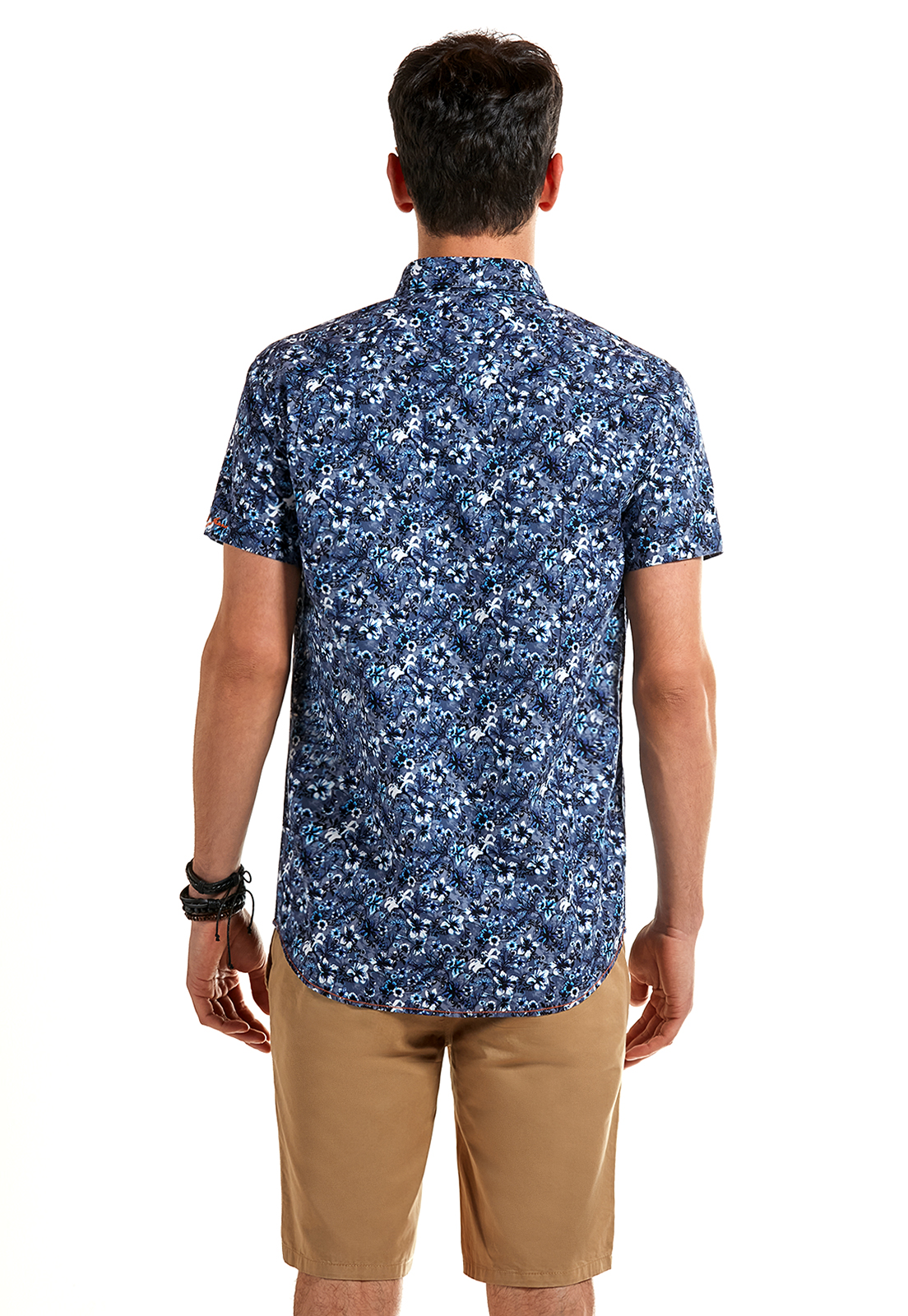 CAMISA MANGA CORTA ESTAMPADA BLUE FLORES NAVY - 3