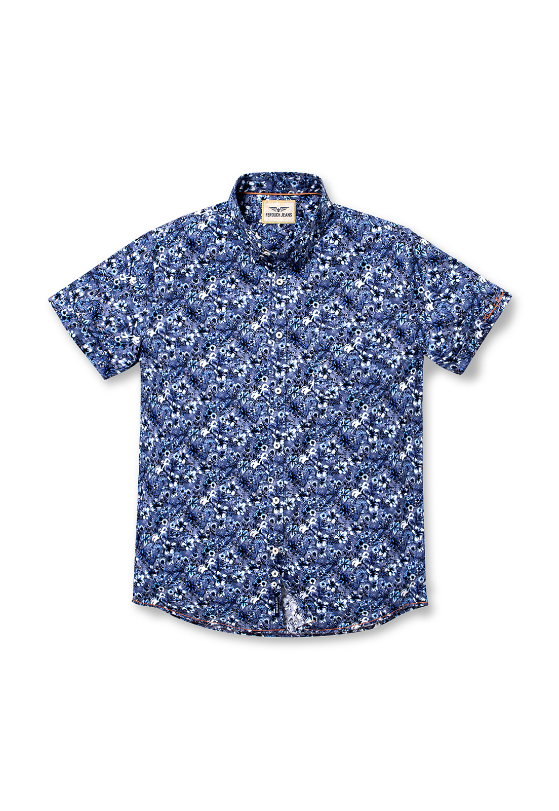 CAMISA MANGA CORTA ESTAMPADA BLUE FLORES NAVY - 4