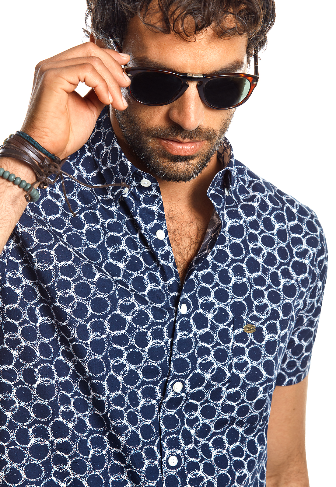 CAMISA MANGA CORTA ESTAMPADA LANCASTER BLUE - 4
