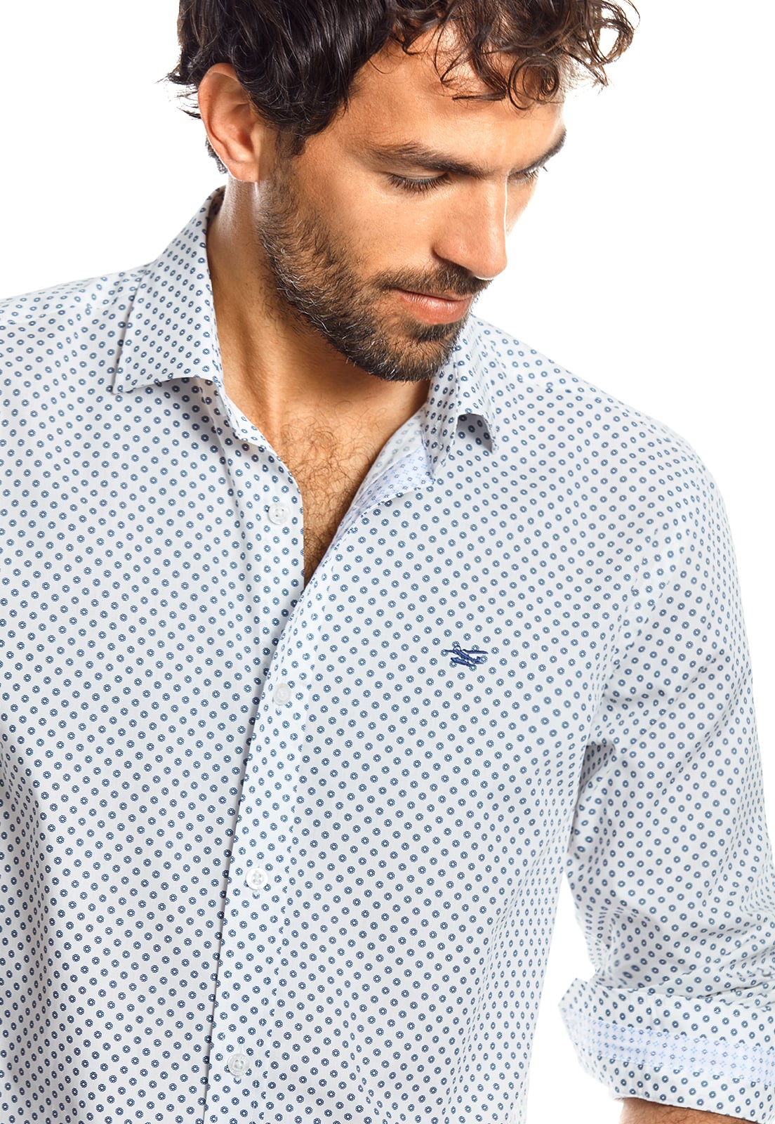 CAMISA ESTAMPADA DURHAM WHITE SS - 4