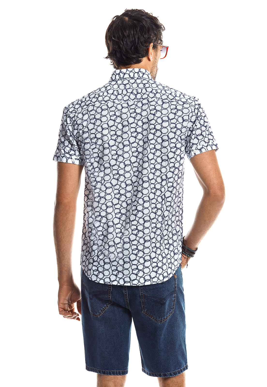 CAMISA MANGA CORTA ESTAMPADA LANCASTER OFF WHITE - 3