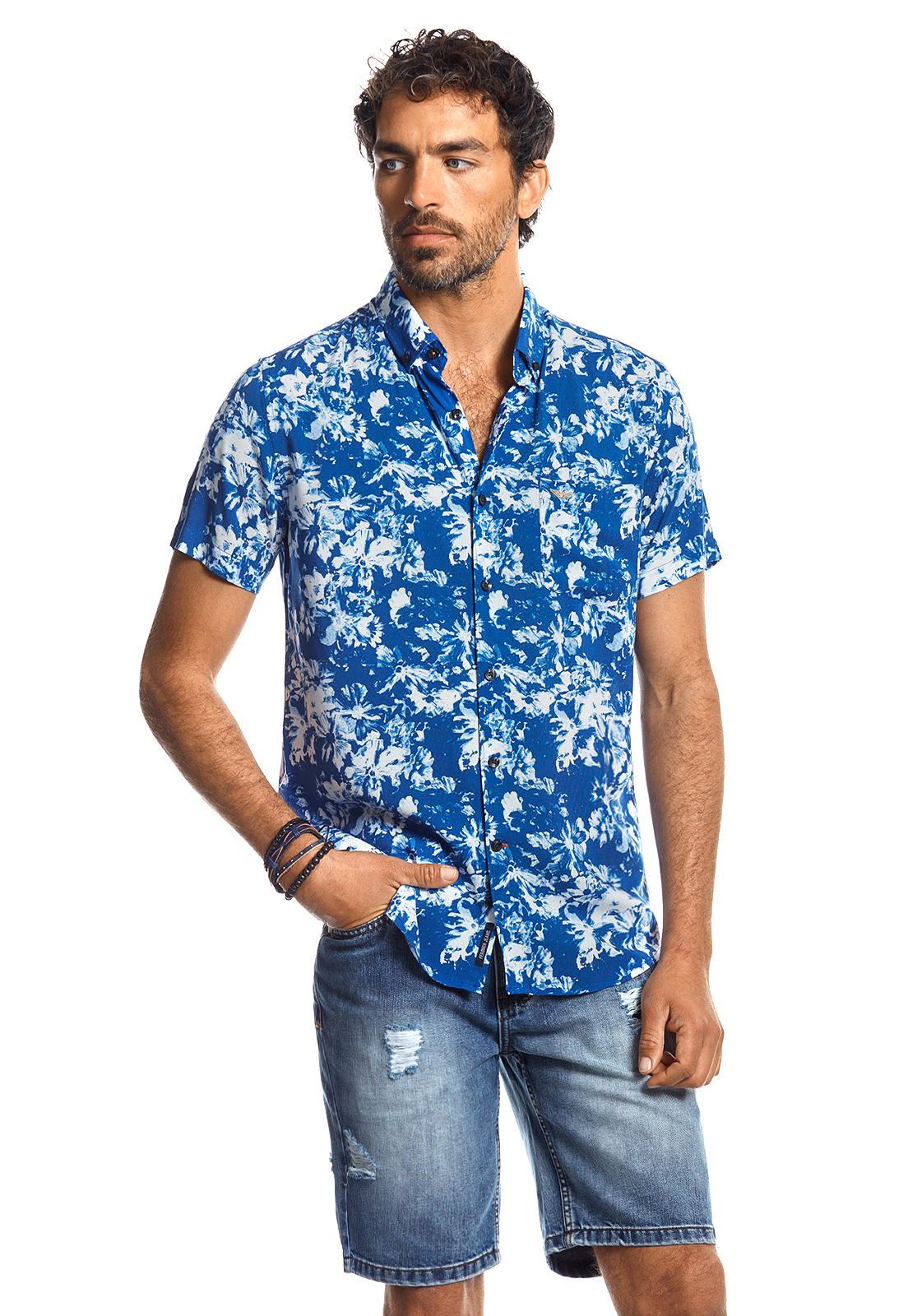 CAMISA MANGA CORTA ESTAMPADA SAN DIEGO BLUE - 1