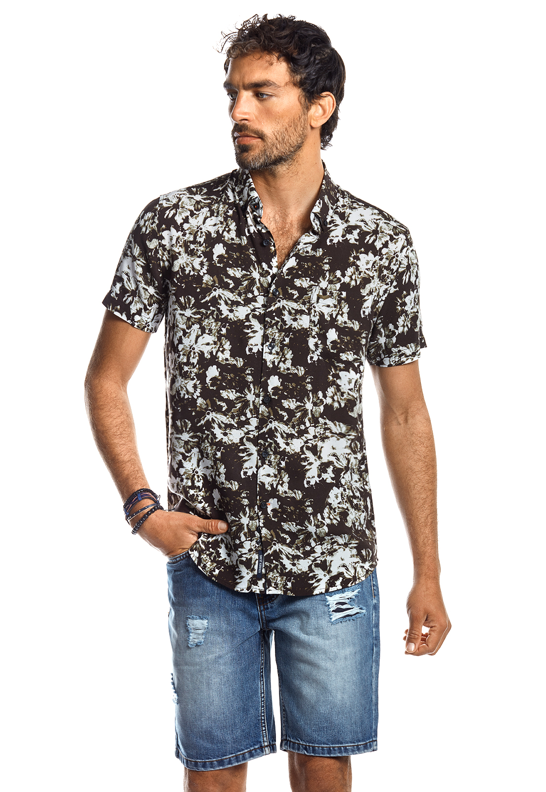 CAMISA MANGA CORTA ESTAMPADA SAN DIEGO BLACK - 1