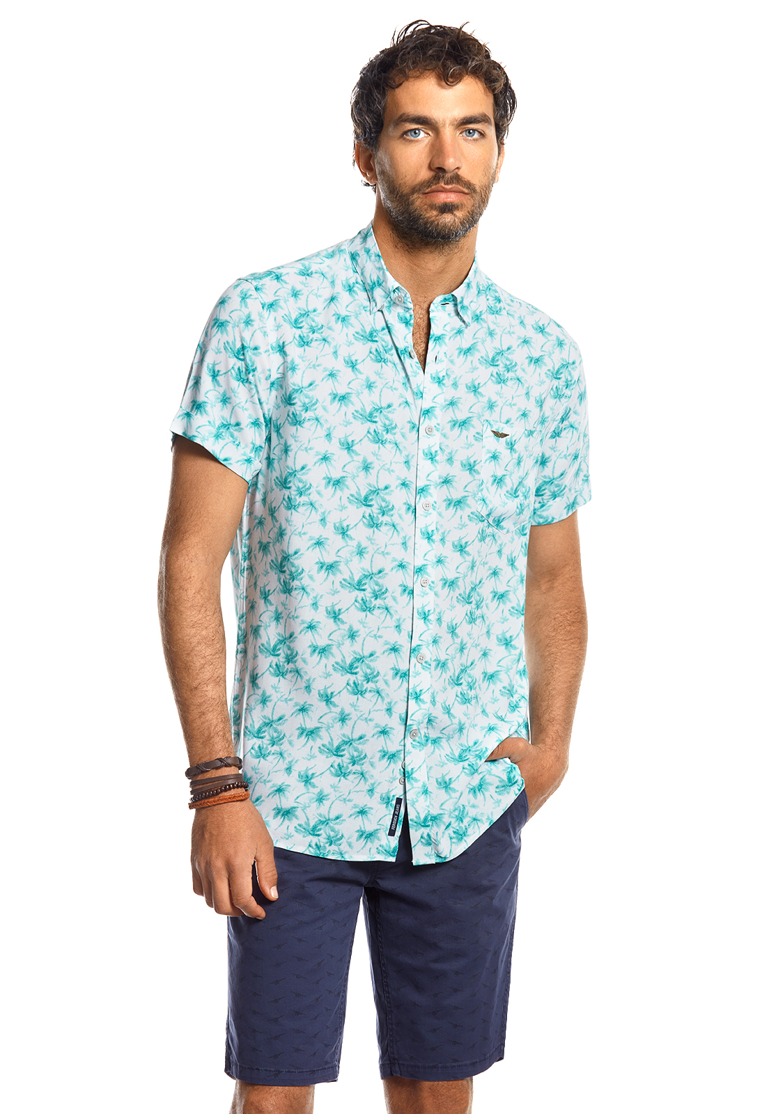 CAMISA MANGA CORTA ESTAMPADA OLYMPIA FJ MINT - 1