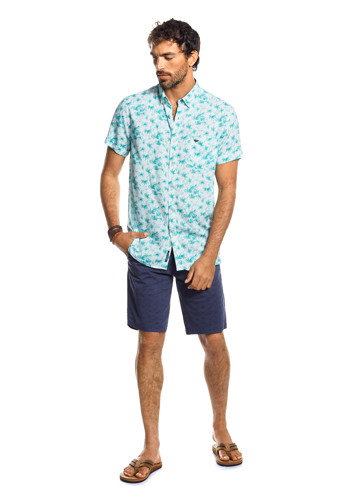 CAMISA MANGA CORTA ESTAMPADA OLYMPIA FJ MINT - 2