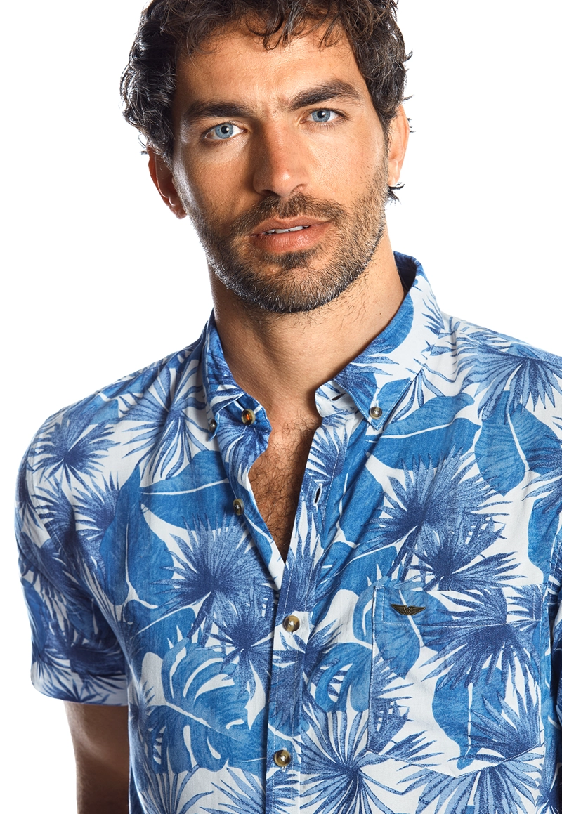 CAMISA MANGA CORTA ESTAMPADA MICHIGAN FJ NAVY - 4