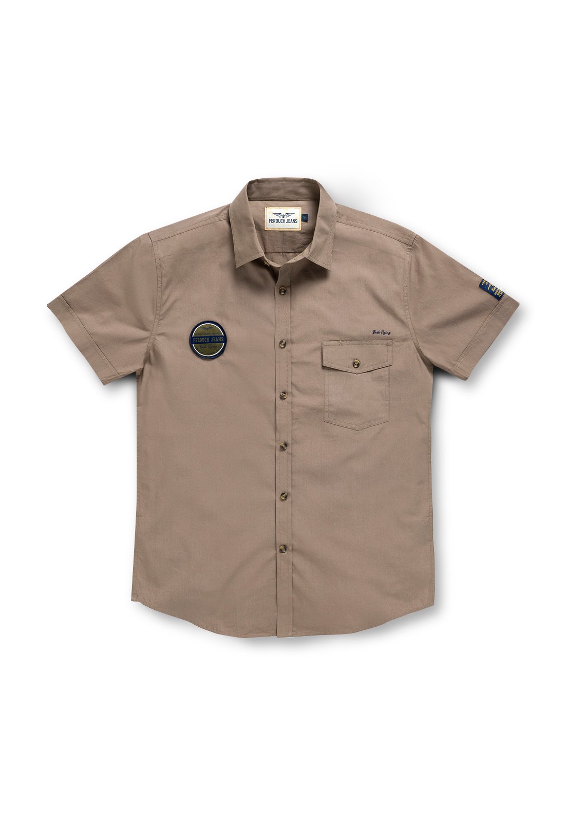 CAMISA MANGA CORTA POPLIN CON PARCHES FJ MILITARY - 5