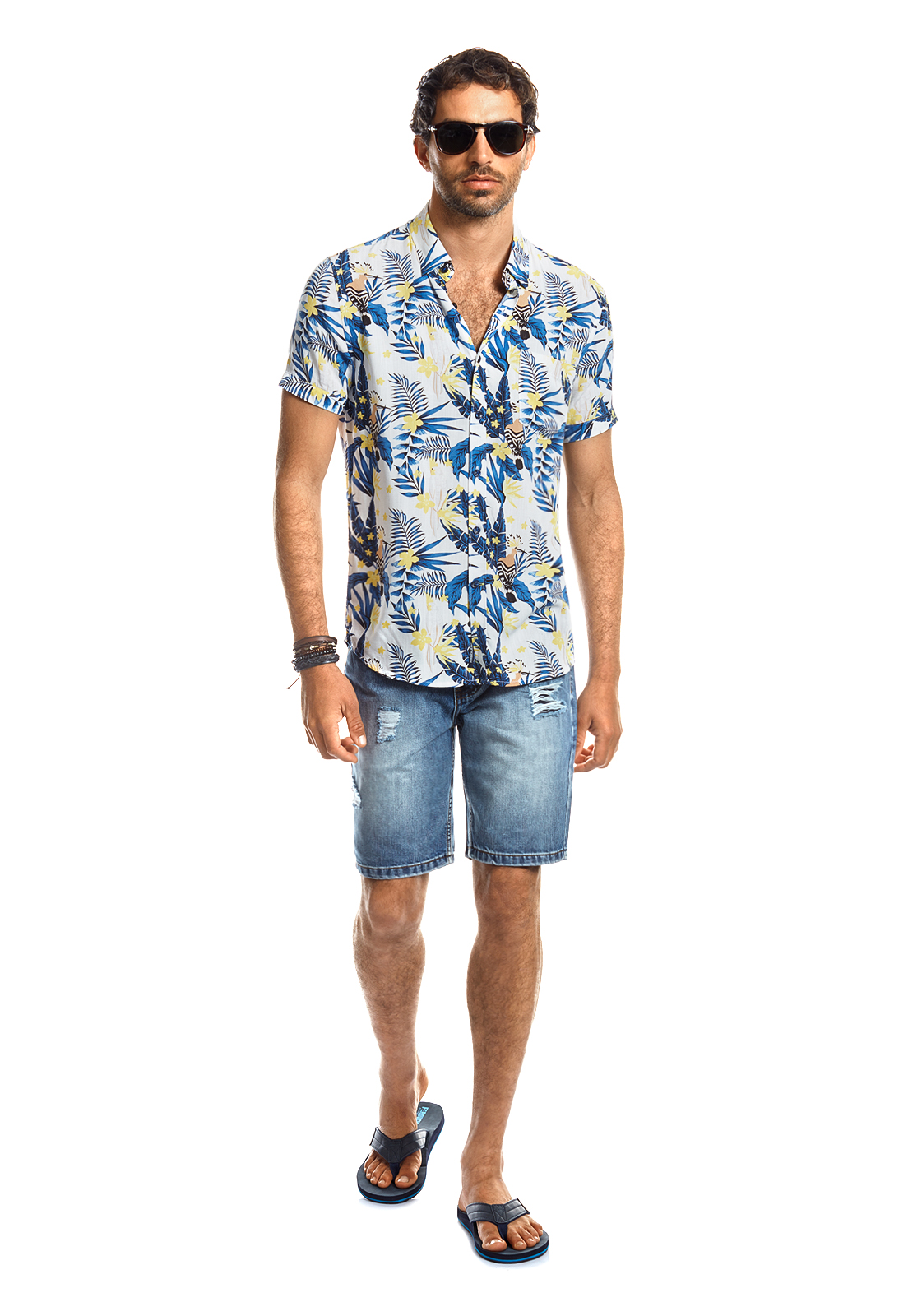 CAMISA MANGA CORTA ESTAMPADA IRVING FJ BLUE - 2