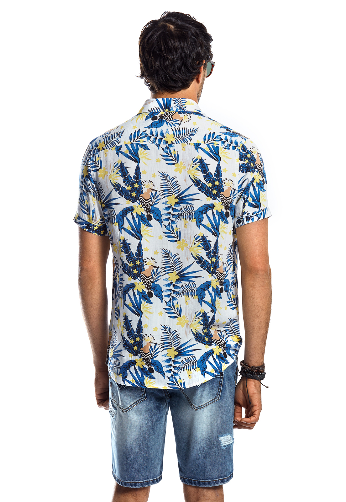 CAMISA MANGA CORTA ESTAMPADA IRVING FJ BLUE - 3