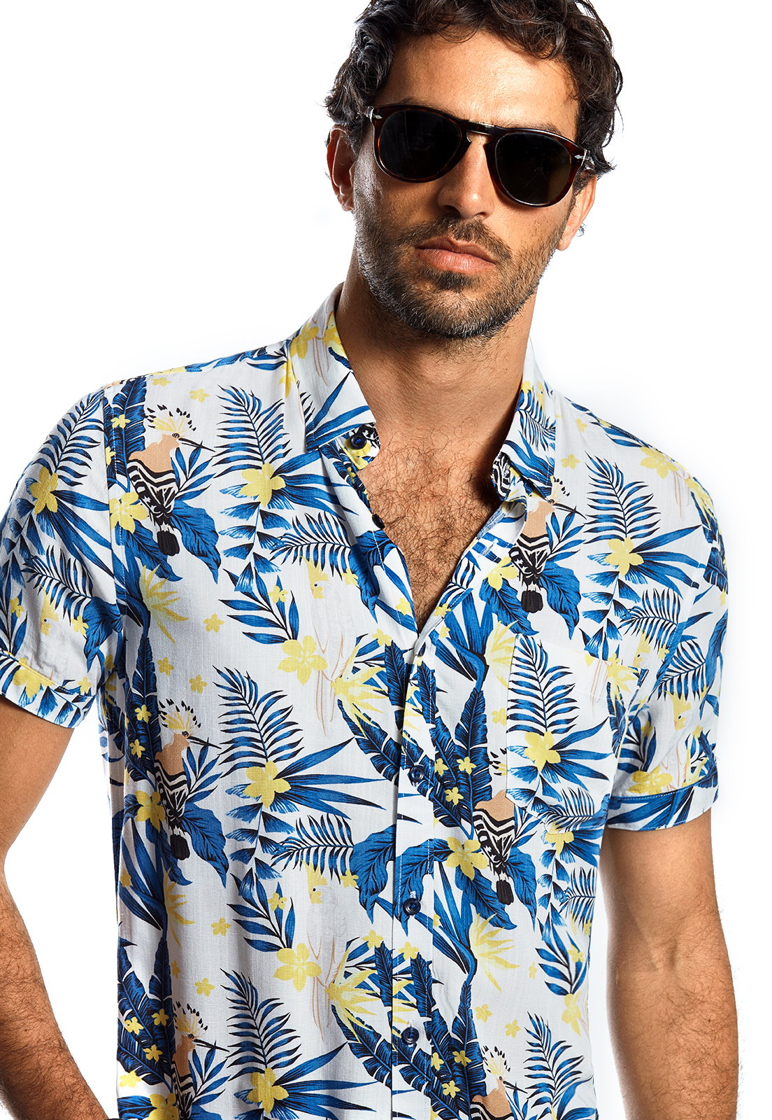 CAMISA MANGA CORTA ESTAMPADA IRVING FJ BLUE - 4
