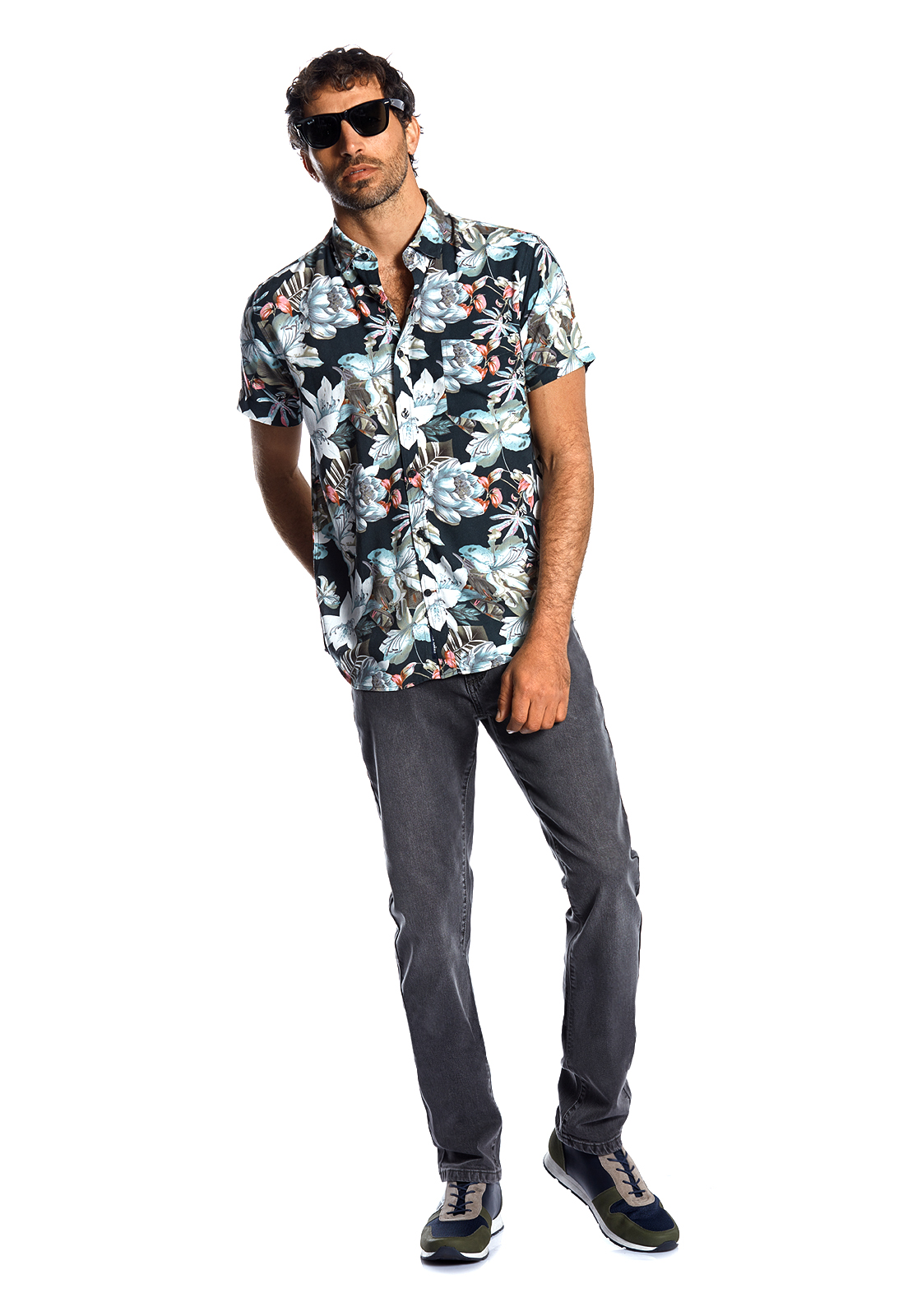 CAMISA MANGA CORTA ESTAMPADA ASTORIA GRAPHITE - 2