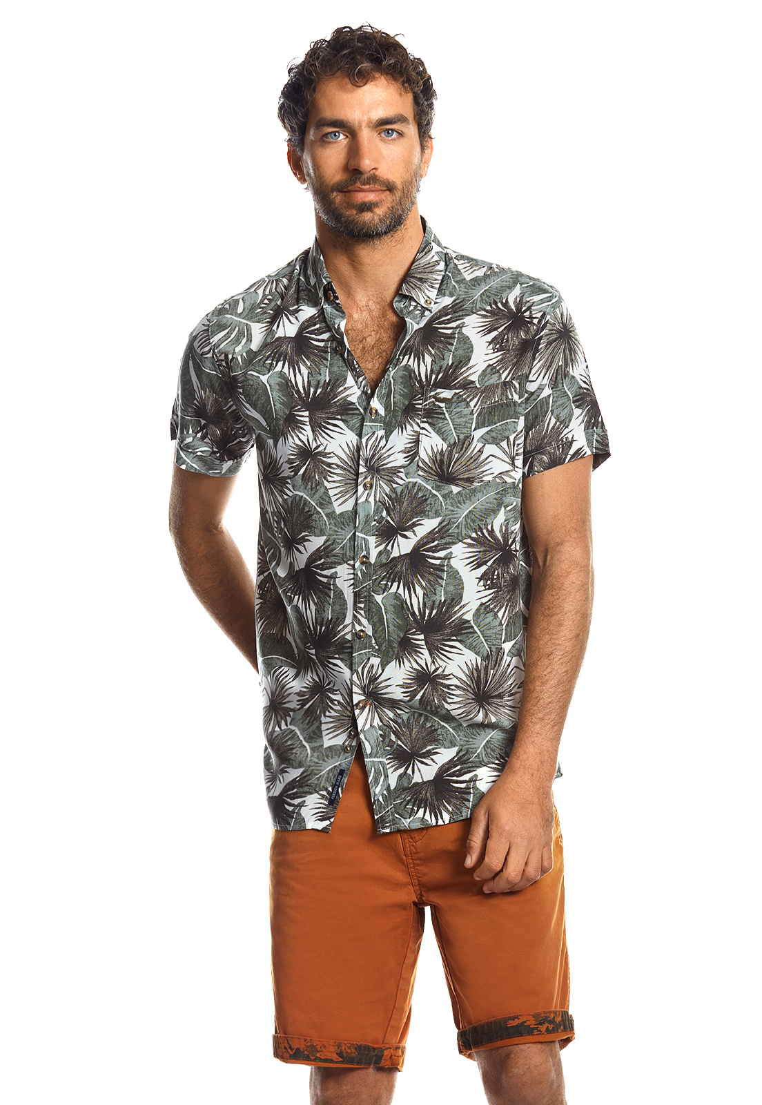CAMISA MANGA CORTA ESTAMPADA MICHIGAN FJ GREEN - 1