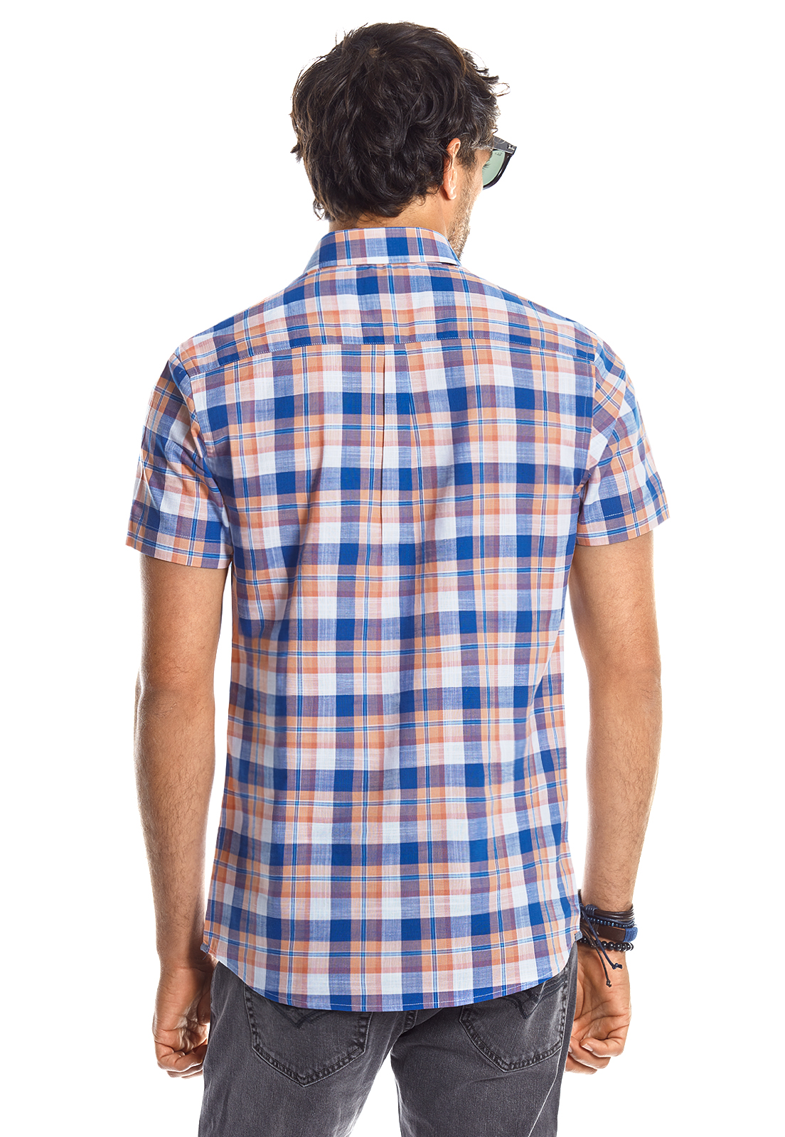 CAMISA MANGA CORTA CHECKERED MADISON CORAL - 3