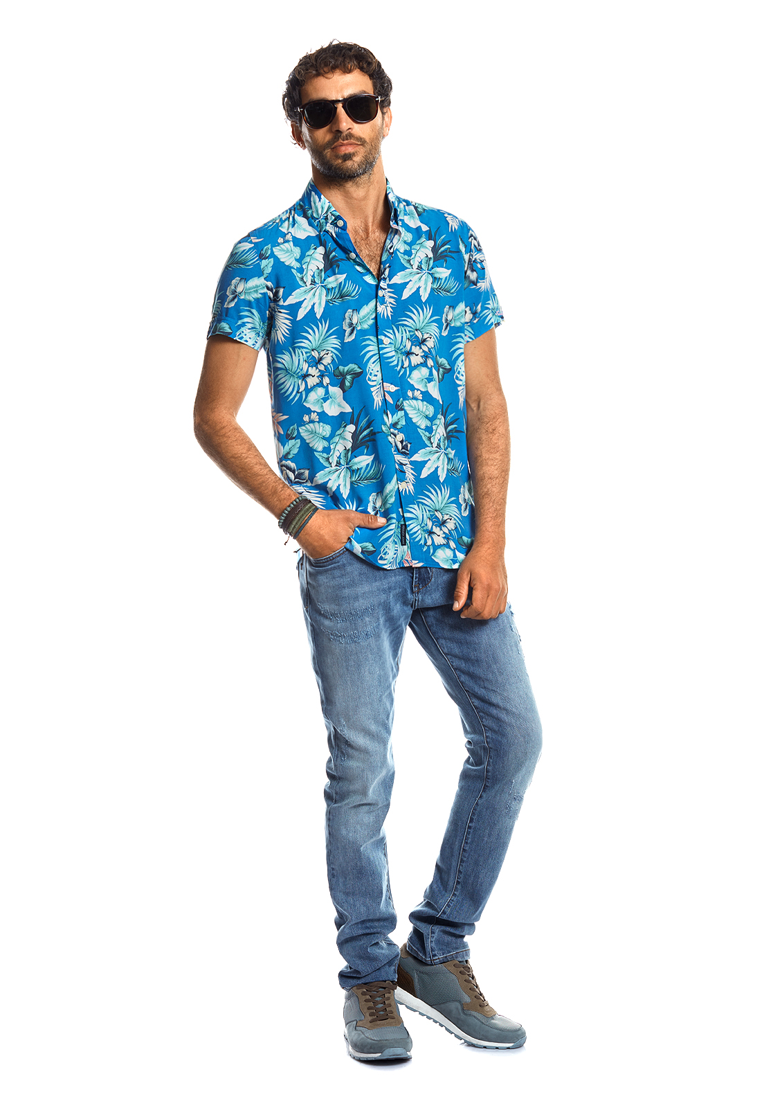 CAMISA MANGA CORTA ESTAMPADA PARMA FJ BLUE - 2