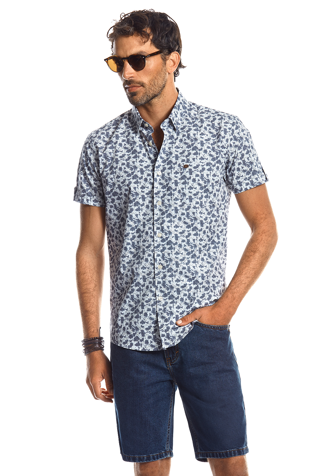 CAMISA MANGA CORTA ESTAMPADA OREGON GREY - 1
