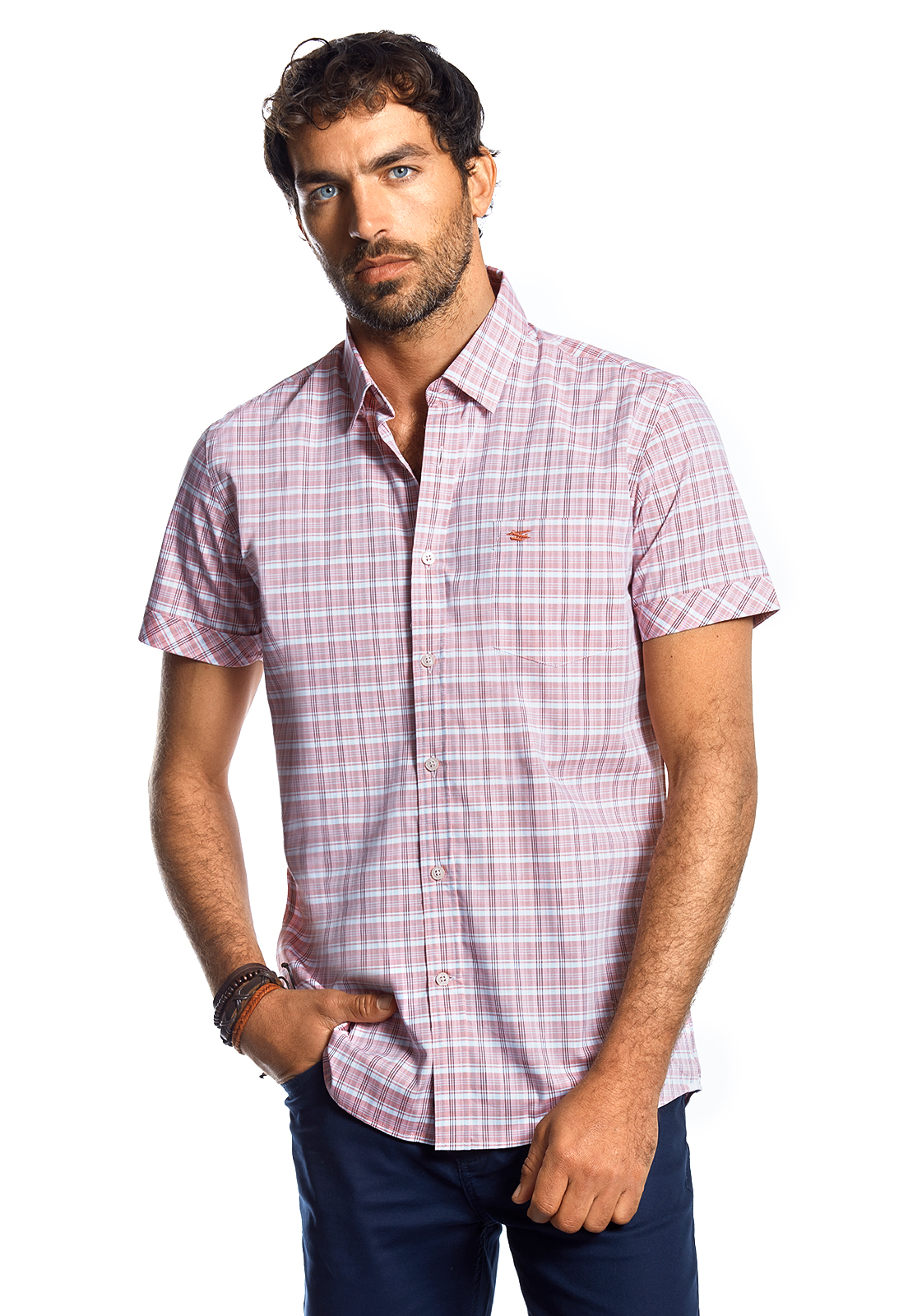 CAMISA MANGA CORTA CHECKERED VERMONT RED - 1